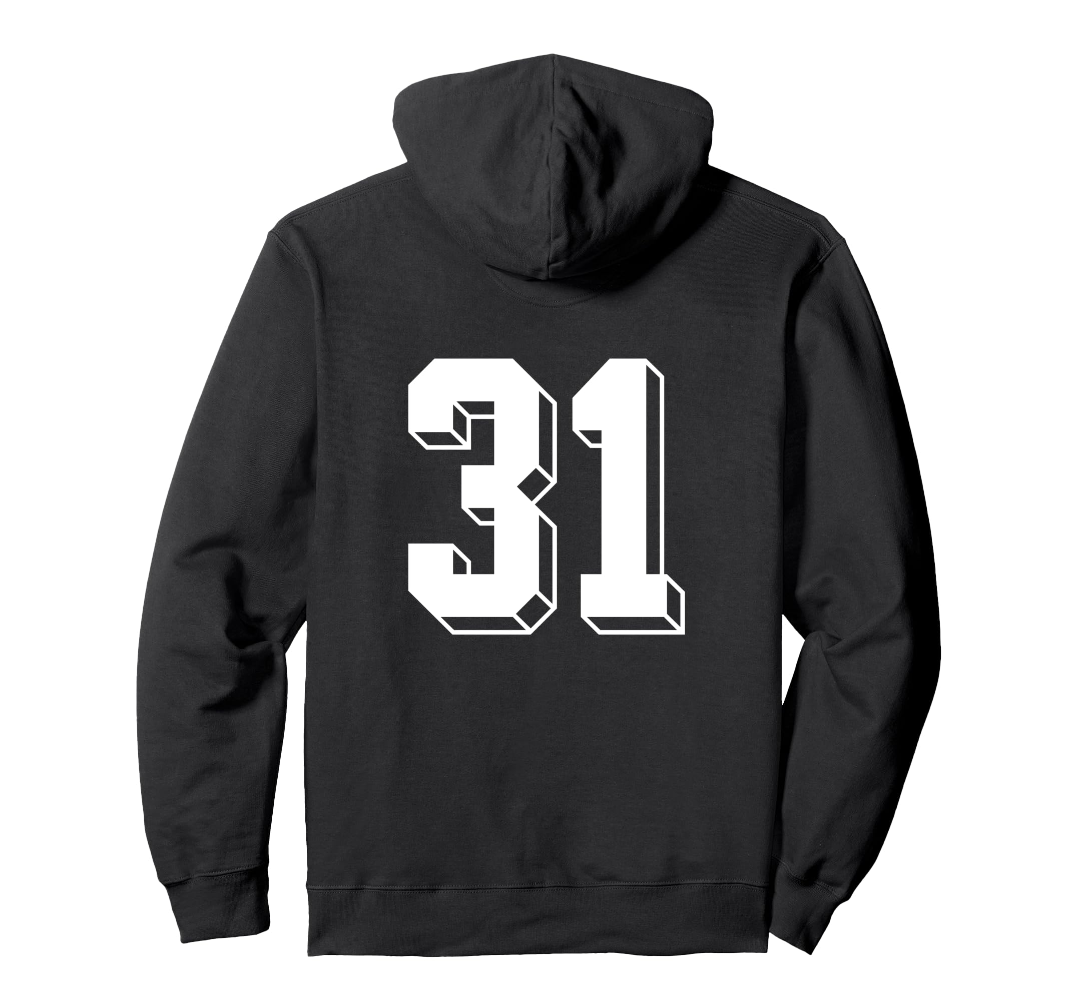 Number 31 Backside 80S 90S Team Jersey Hoodie - Novelty Apparel for Adults - T-Shirt, Sweatshirt, Hoodie