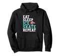 Eat Sleep Skate Repeat Figure Ice Hoodie - Aesthetic Graphic Men Women - T-Shirt, Sweatshirt, Hoodie