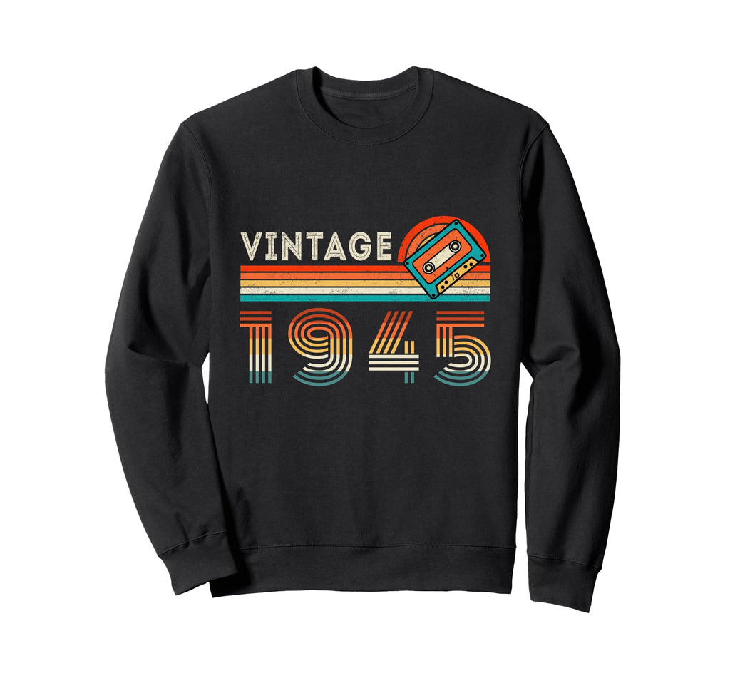 1945 Birthday Cassette Tape 80 Years Sweatshirt - Trendy Graphic Men Women - T-Shirt, Sweatshirt, Hoodie