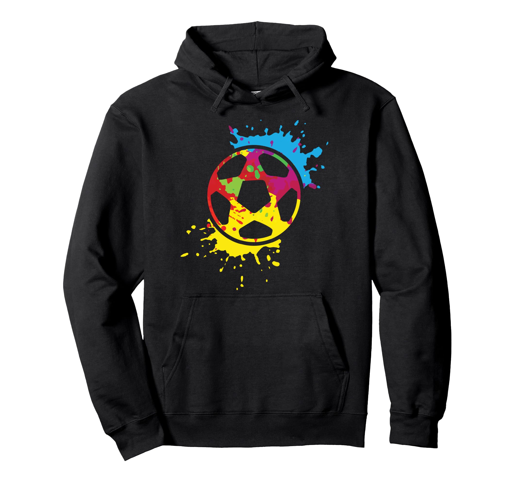 Colorful Soccer Ball Player Team Coach Hoodie - Unique Graphic Unisex - T-Shirt, Sweatshirt, Hoodie