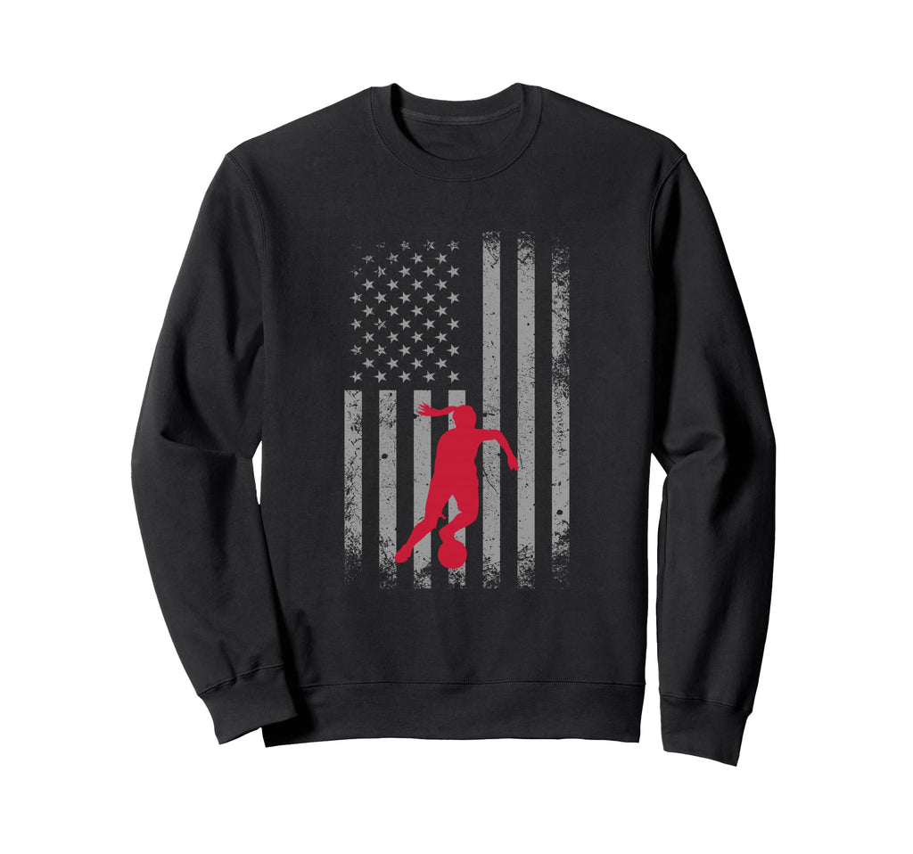 Distressed American Flag Patriotic Sweatshirt - Custom Art Print Men Women - T-Shirt, Sweatshirt, Hoodie