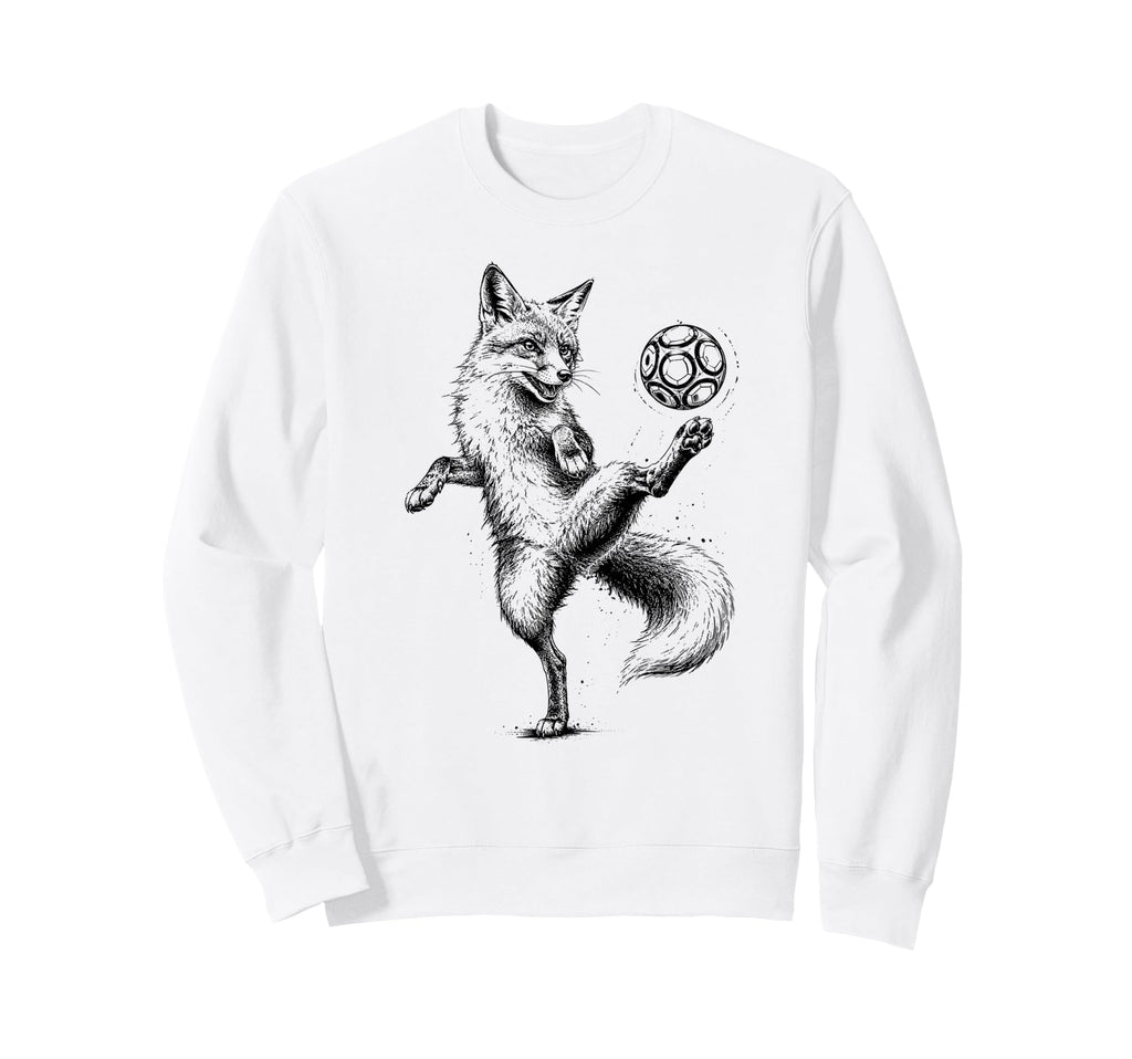 Funny Fox Freestyling Soccer Ball Sweatshirt - Graphic Print for Adults - T-Shirt, Sweatshirt, Hoodie