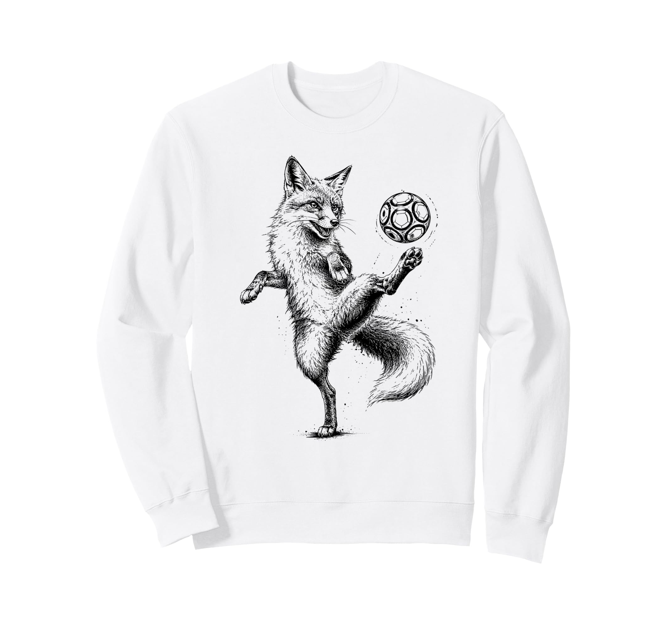 Funny Fox Freestyling Soccer Ball Sweatshirt - Graphic Print for Adults - T-Shirt, Sweatshirt, Hoodie