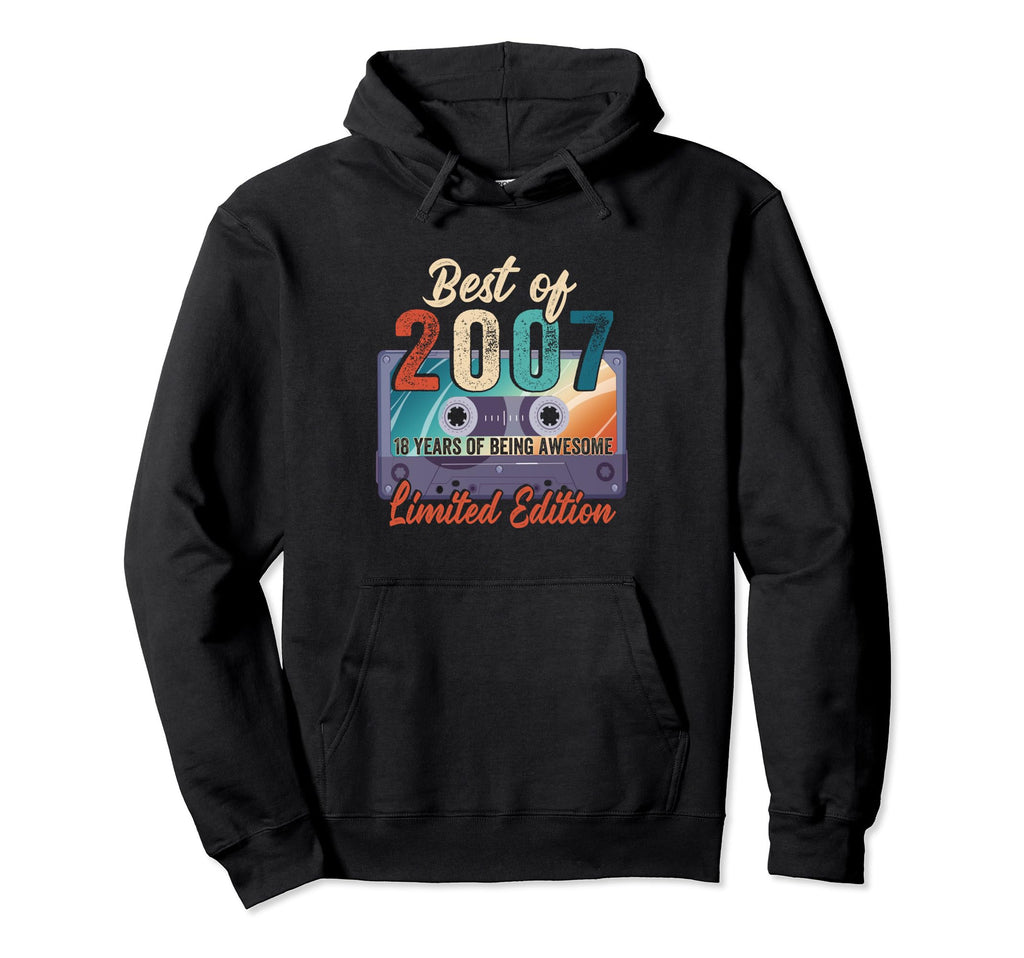 2007 18Th Birthday Cassette Tape 18 Years Hoodie - Minimalist Print Unisex - T-Shirt, Sweatshirt, Hoodie