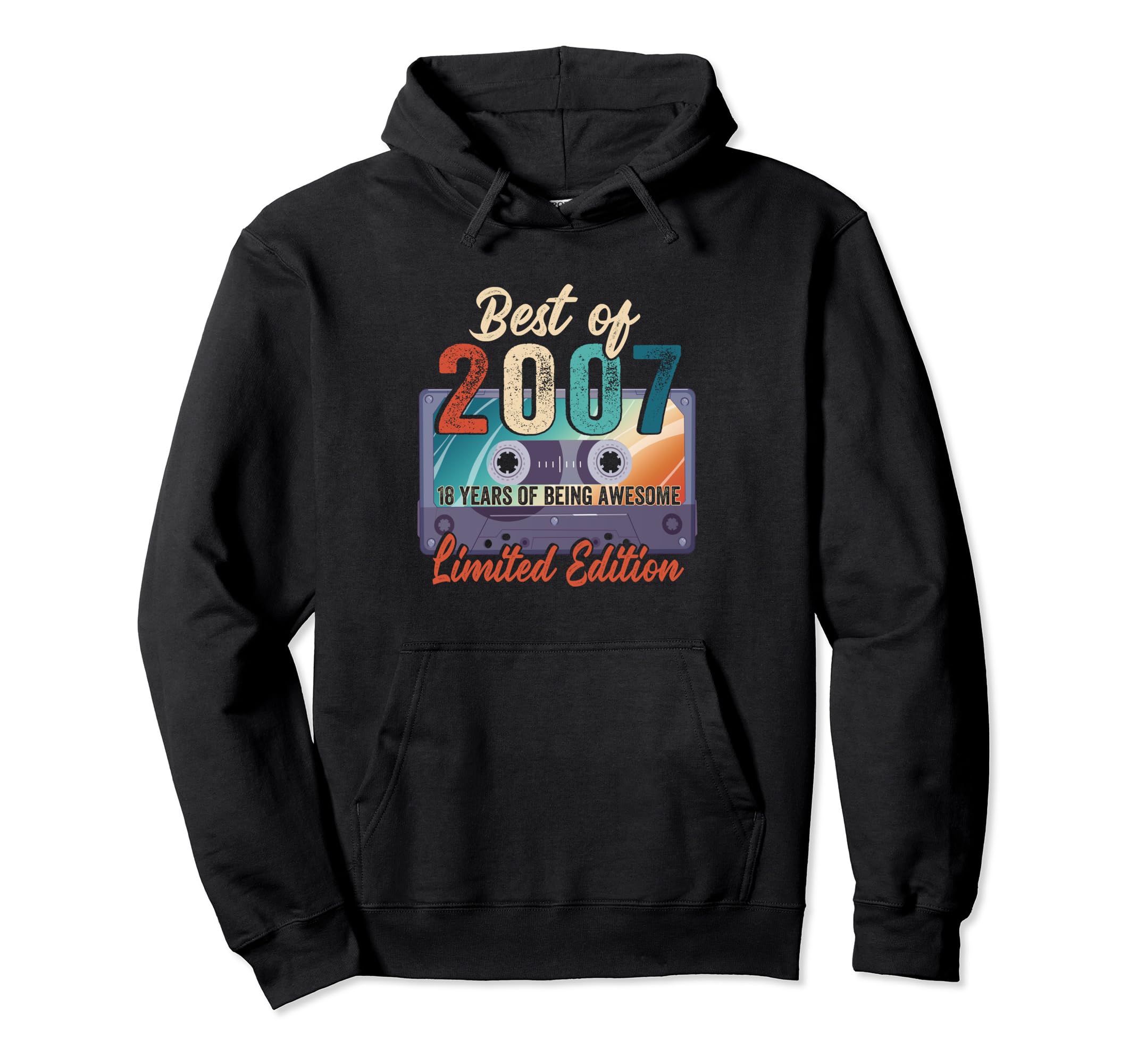 2007 18Th Birthday Cassette Tape 18 Years Hoodie - Minimalist Print Unisex - T-Shirt, Sweatshirt, Hoodie