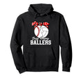 Busy Raising Ballers Baseball Volleyball Hoodie - Unique Graphic Unisex - T-Shirt, Sweatshirt, Hoodie