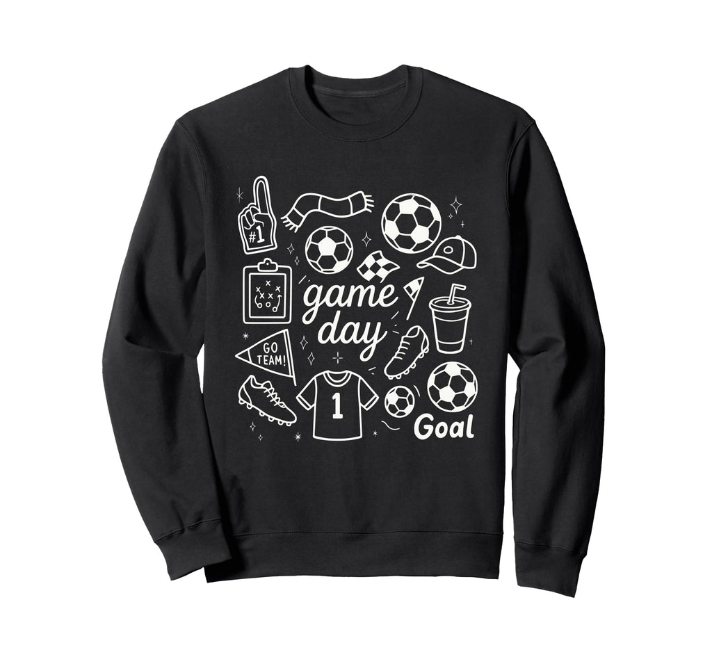 Game Day Soccer Foam Finger Cleats Sweatshirt - Trendy Graphic Men Women - T-Shirt, Sweatshirt, Hoodie
