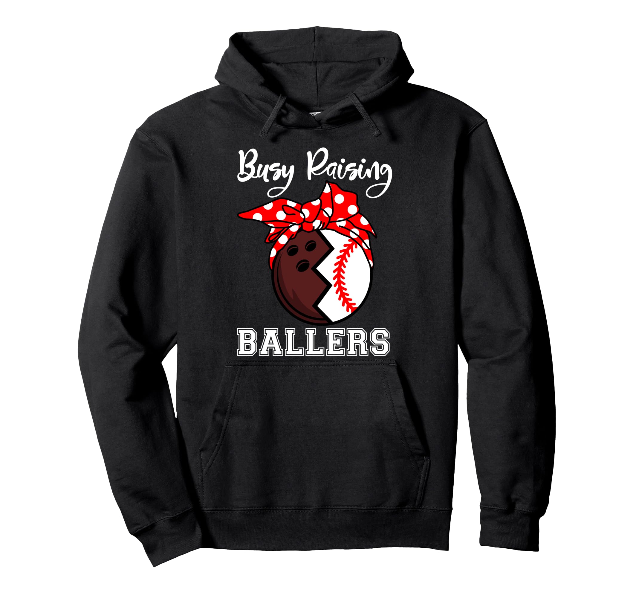 Busy Raising Ballers Funny Bowling Hoodie - Minimalist Print Men Women - T-Shirt, Sweatshirt, Hoodie