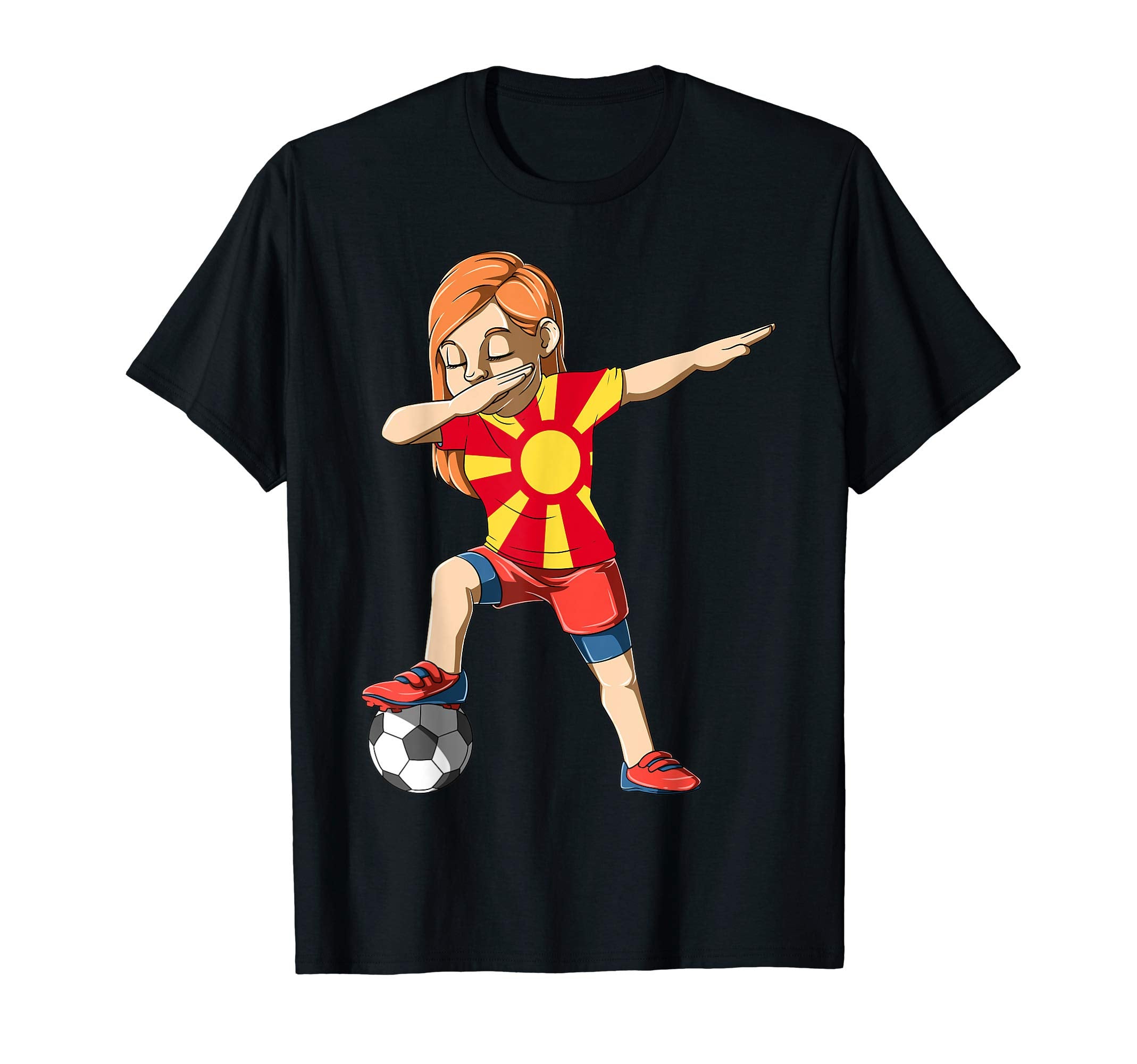 Dabbing Soccer Macedonia Jersey T-Shirt - Aesthetic Graphic Men Women - T-Shirt, Sweatshirt, Hoodie