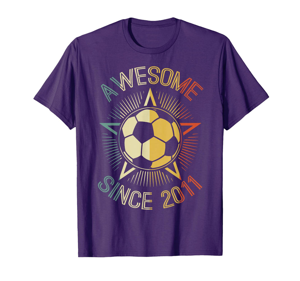 Awesome Since 2011 Soccer Birthday T-Shirt - Aesthetic Graphic Men Women - T-Shirt, Sweatshirt, Hoodie