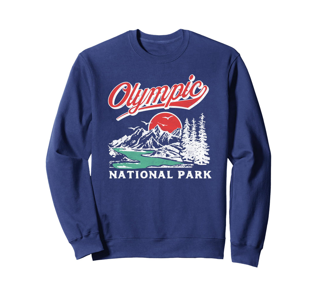 Olympic National Park 80S Mountains Sweatshirt - Trendy Graphic Unisex - T-Shirt, Sweatshirt, Hoodie