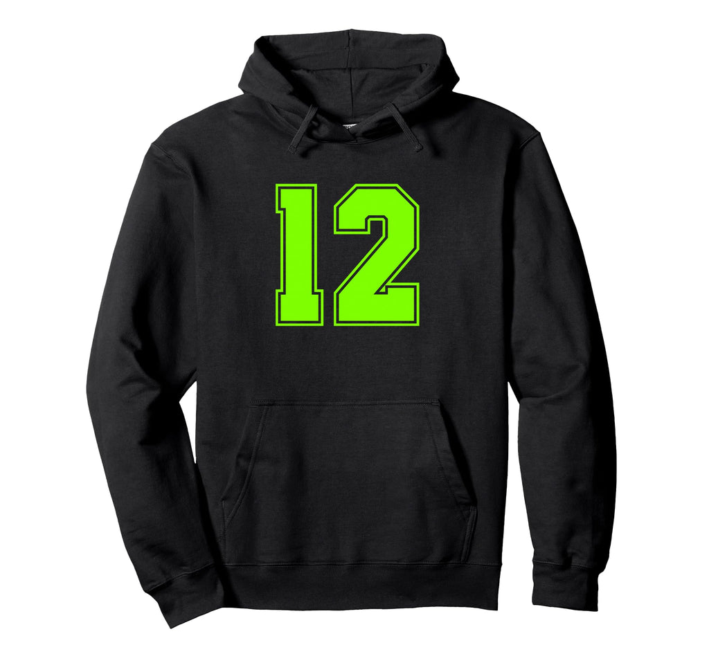 Green Sport Team Number 12 Hoodie - Aesthetic Graphic Unisex - T-Shirt, Sweatshirt, Hoodie