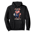 Pig Team 7 Soccer Player Cartoon Fun Hoodie - Unique Graphic for Adults - T-Shirt, Sweatshirt, Hoodie