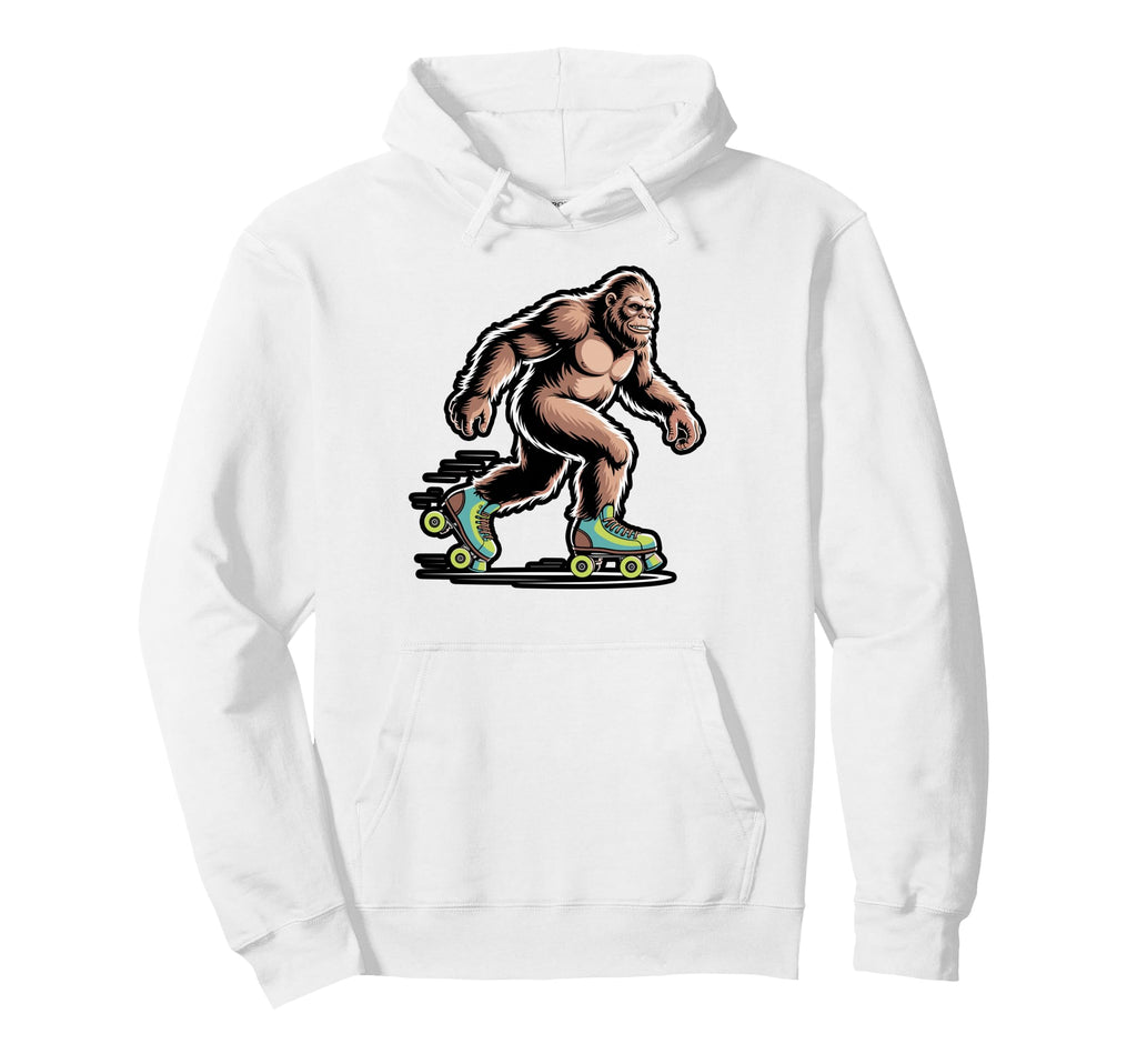 Roller Skating Bigfoot Funny Hoodie - Aesthetic Graphic for Adults - T-Shirt, Sweatshirt, Hoodie