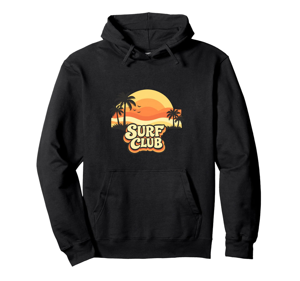 Surf Club Sunset Palm Trees Hoodie - Casual Everyday Wear for Adults - T-Shirt, Sweatshirt, Hoodie