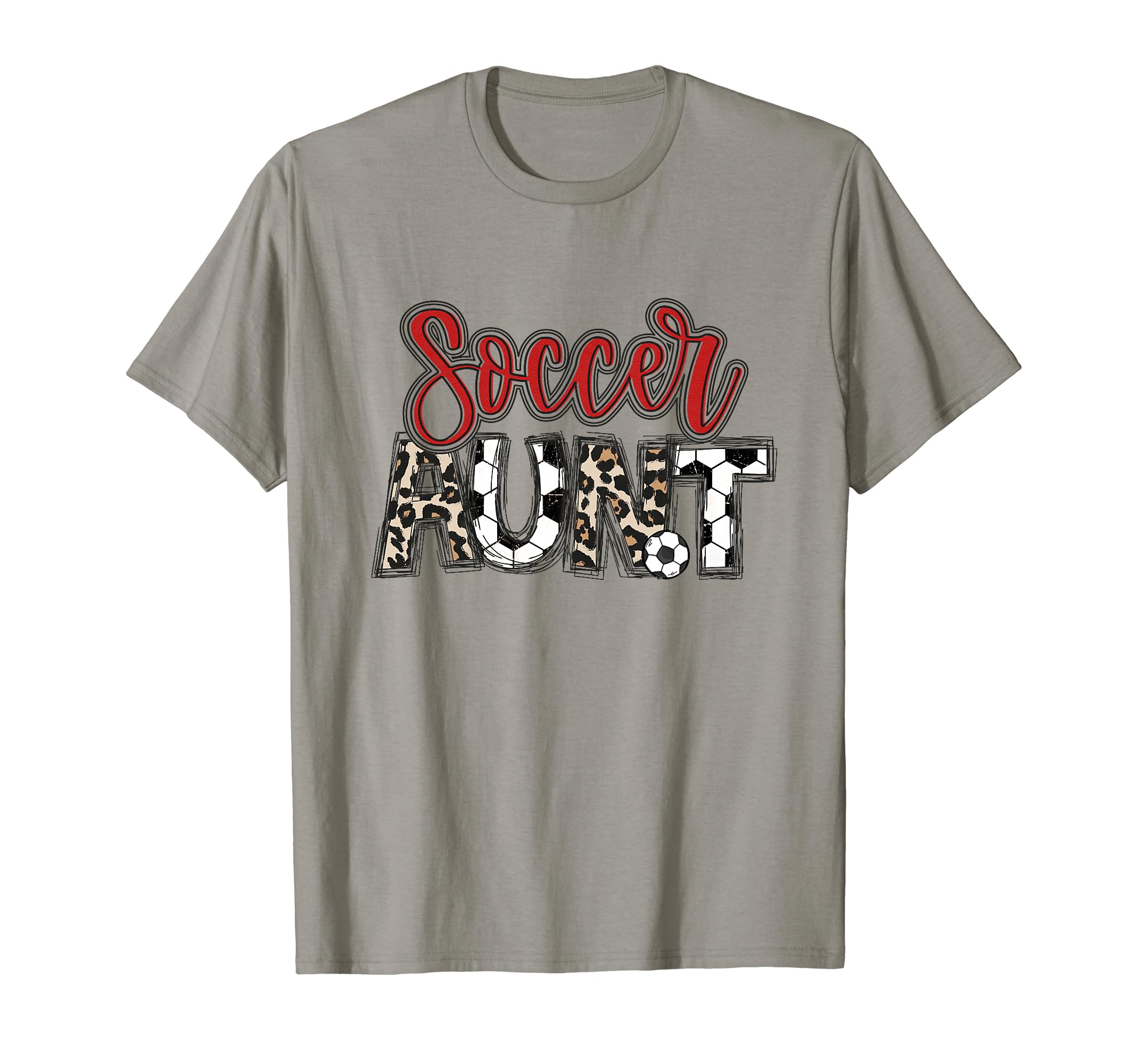 Soccer Aunt Leopard Red Soccer Auntie T-Shirt - Streetwear Style Unisex - T-Shirt, Sweatshirt, Hoodie