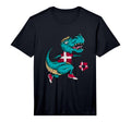 Denmark Dabbing T Rex Dino Danish T-Shirt - Trendy Graphic for Adults - T-Shirt, Sweatshirt, Hoodie