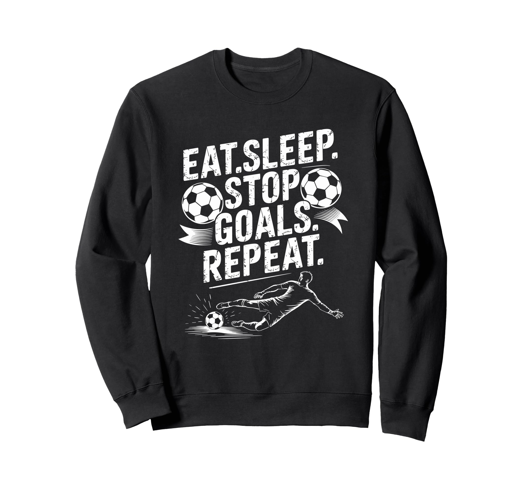 Goal Keeper And Soccer Player Eat Sweatshirt - Custom Art Print Men Women - T-Shirt, Sweatshirt, Hoodie