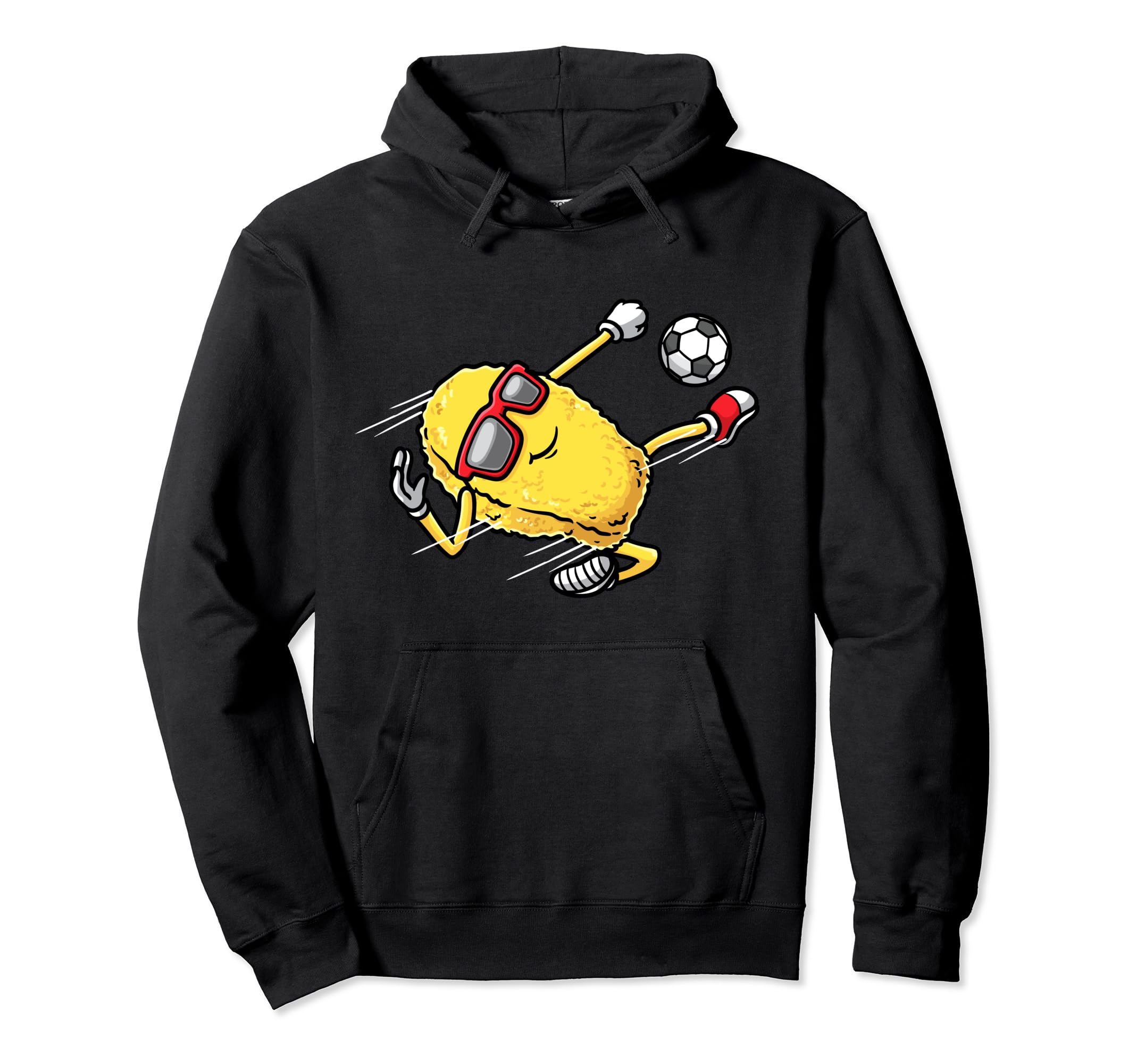 Soccer Player Chicken Nugget Playing Hoodie - Streetwear Style Unisex - T-Shirt, Sweatshirt, Hoodie