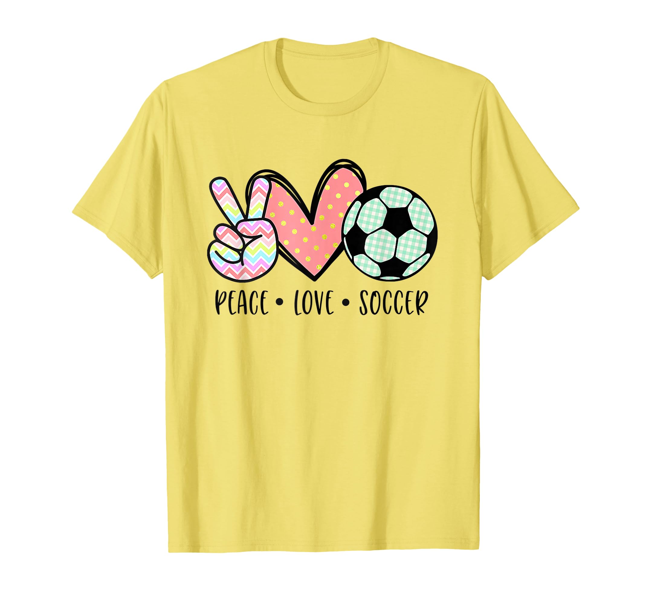 Soccer Lover Gifts Peace Love Soccer T-Shirt - Fun Novelty Design Unisex - T-Shirt, Sweatshirt, Hoodie