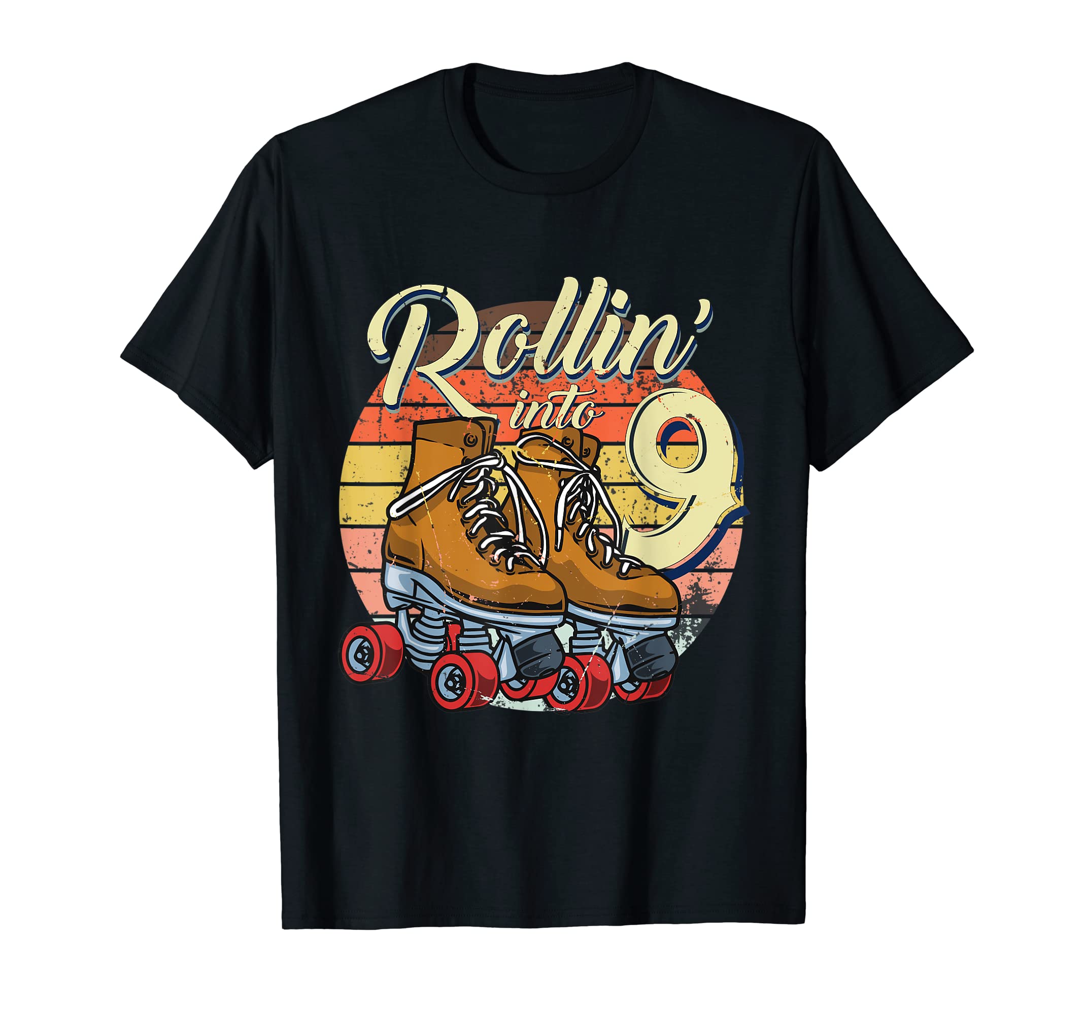 8Th Bday Outfit 9 Year Old Rolling Into T-Shirt - Aesthetic Graphic Unisex - T-Shirt, Sweatshirt, Hoodie