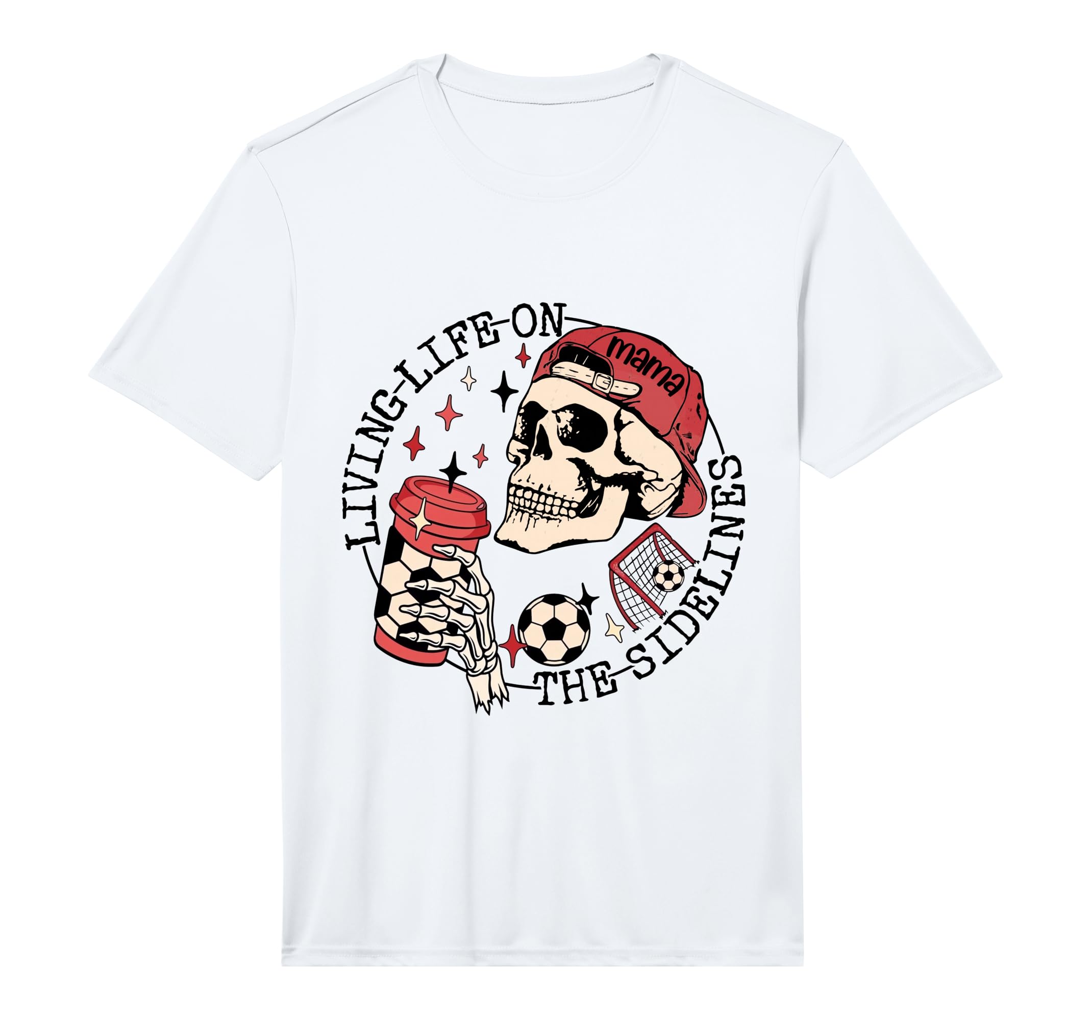 Soccer Mama Living Life Sidelines Skeleton T-Shirt - Trendy Graphic Unisex - T-Shirt, Sweatshirt, Hoodie