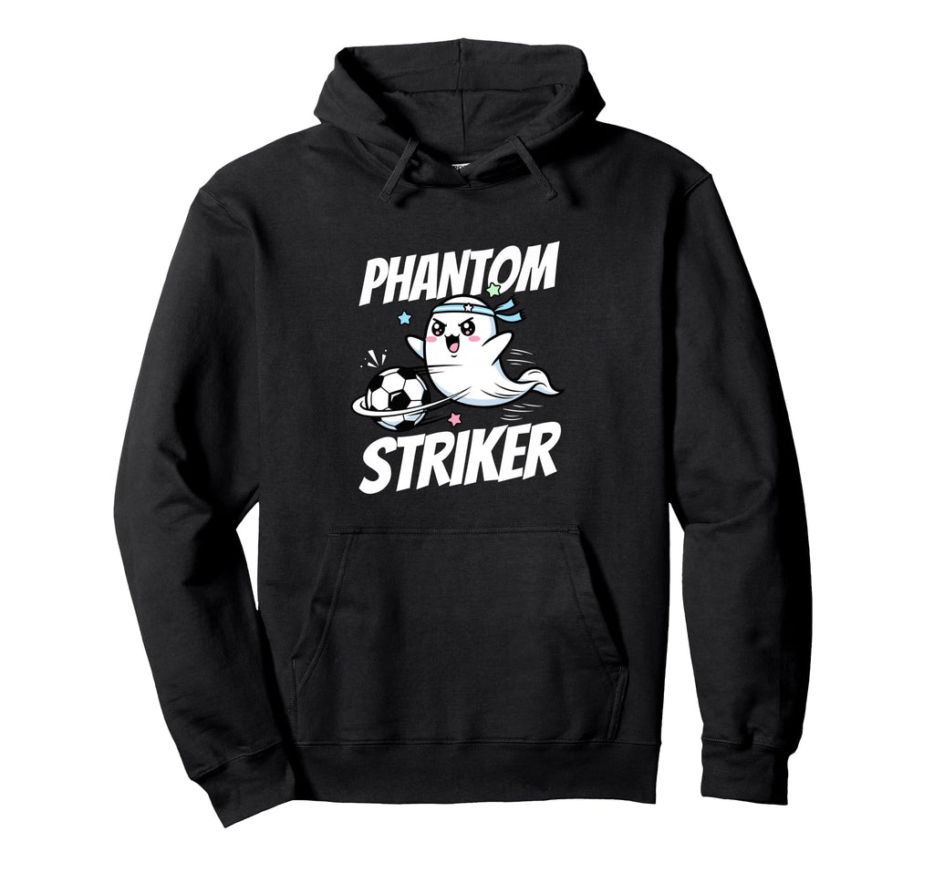 Phantom Striker Funny Ghost Soccer Player Hoodie - Unique Graphic Unisex - T-Shirt, Sweatshirt, Hoodie