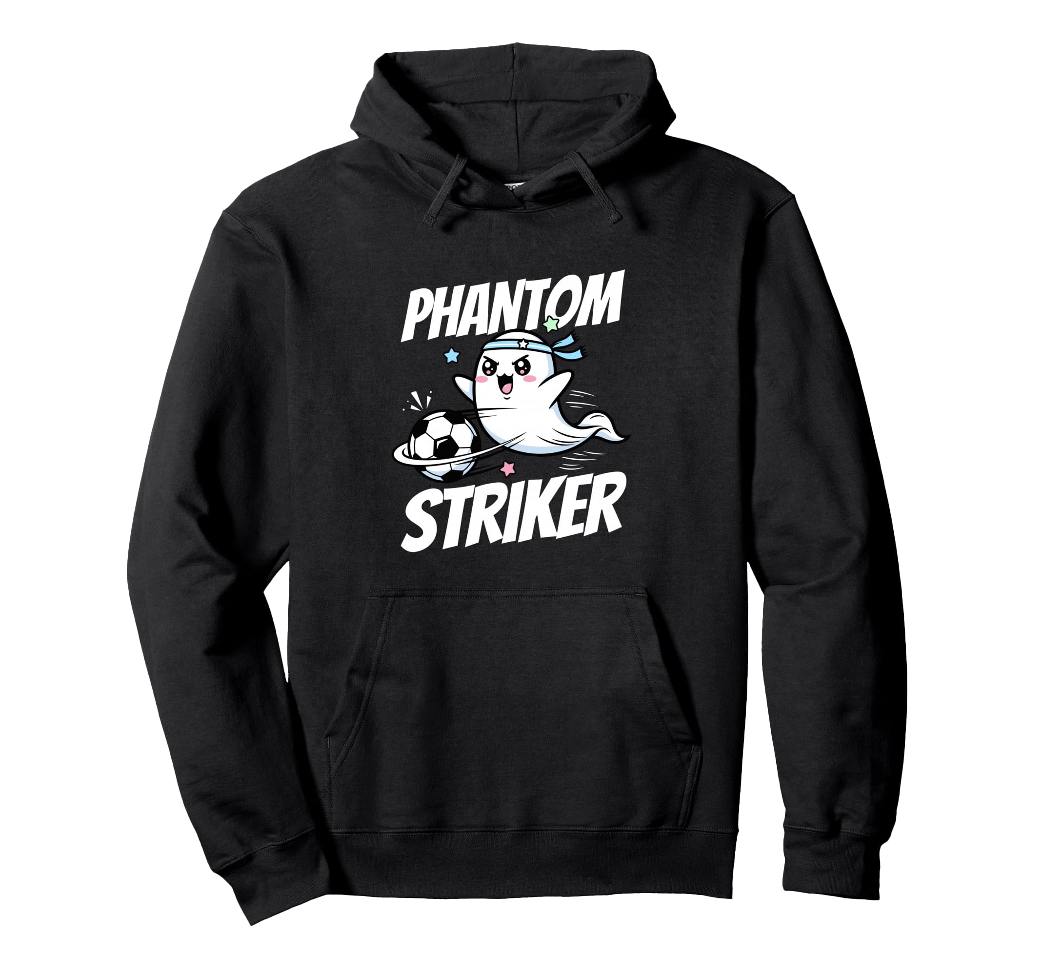 Phantom Striker Funny Ghost Soccer Player Hoodie - Unique Graphic Unisex - T-Shirt, Sweatshirt, Hoodie