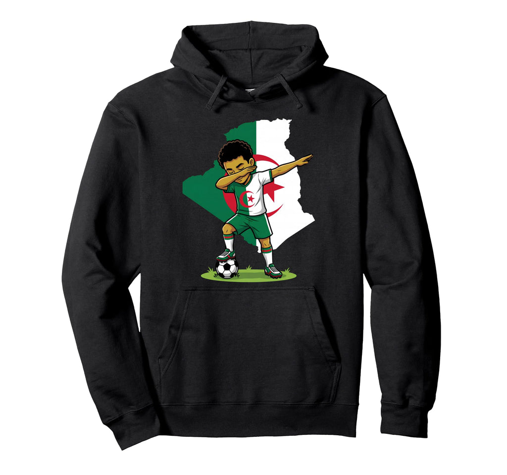 Algeria Soccer Dab Flag Football Hoodie - Fun Novelty Design for Adults - T-Shirt, Sweatshirt, Hoodie