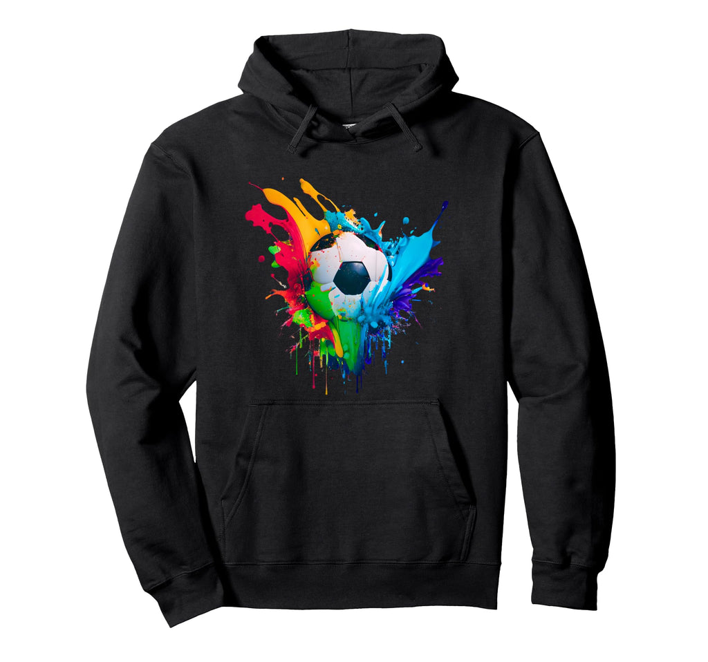 Colorful Soccer Ball Splash Love Soccer Hoodie - Graphic Print for Adults - T-Shirt, Sweatshirt, Hoodie