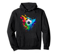 Colorful Soccer Ball Splash Love Soccer Hoodie - Graphic Print for Adults - T-Shirt, Sweatshirt, Hoodie