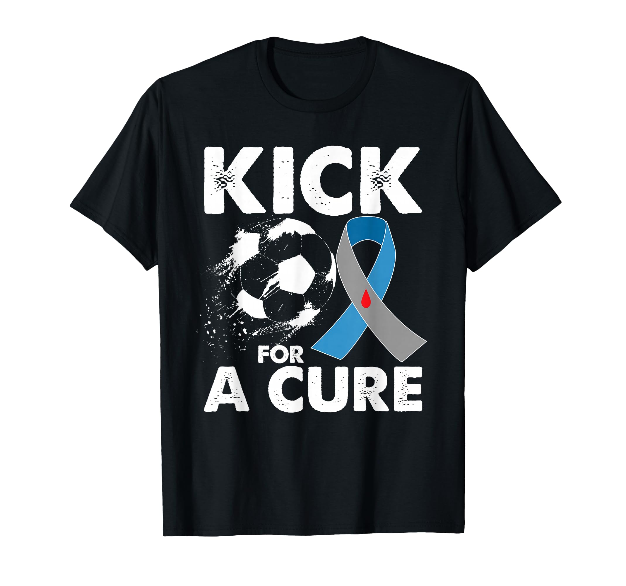 Kick Cure Soccer Type 1 T1D Diabetes T-Shirt - Custom Art Print Men Women - T-Shirt, Sweatshirt, Hoodie