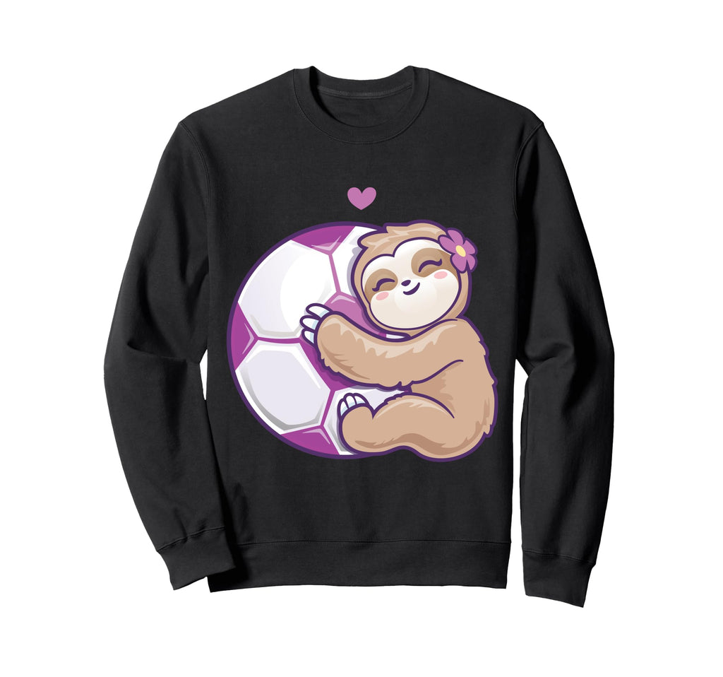 Soccer Purple Football Sloth Sweatshirt - Aesthetic Graphic Unisex - T-Shirt, Sweatshirt, Hoodie