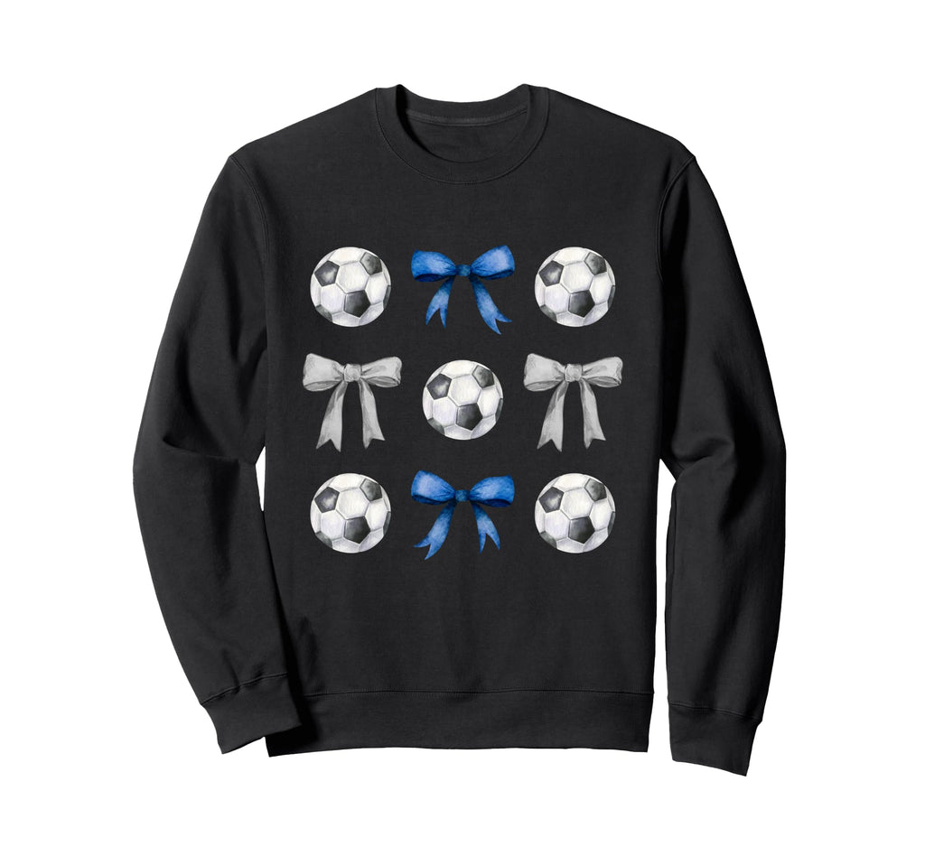 Soccer Balls Bows Soccer Player Blue Sweatshirt - Minimalist Print Unisex - T-Shirt, Sweatshirt, Hoodie