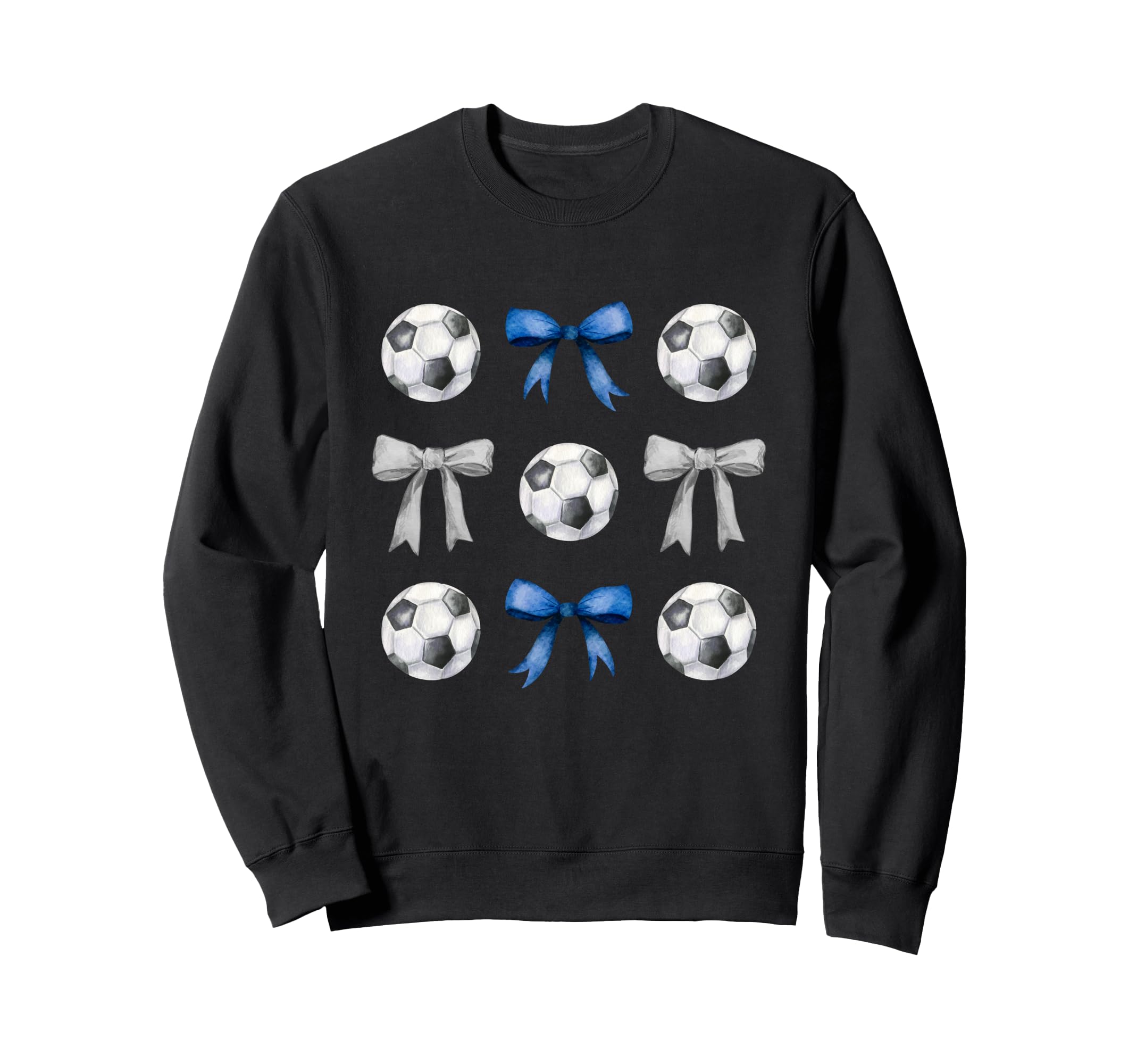 Soccer Balls Bows Soccer Player Blue Sweatshirt - Minimalist Print Unisex - T-Shirt, Sweatshirt, Hoodie