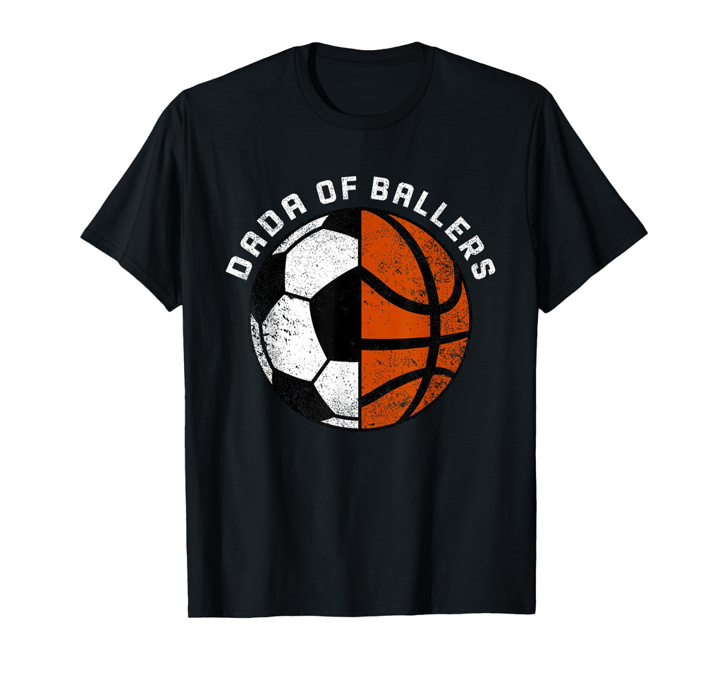 Dada Ballers Funny Soccer Basketball Dad T-Shirt - Minimalist Print Unisex - T-Shirt, Sweatshirt, Hoodie