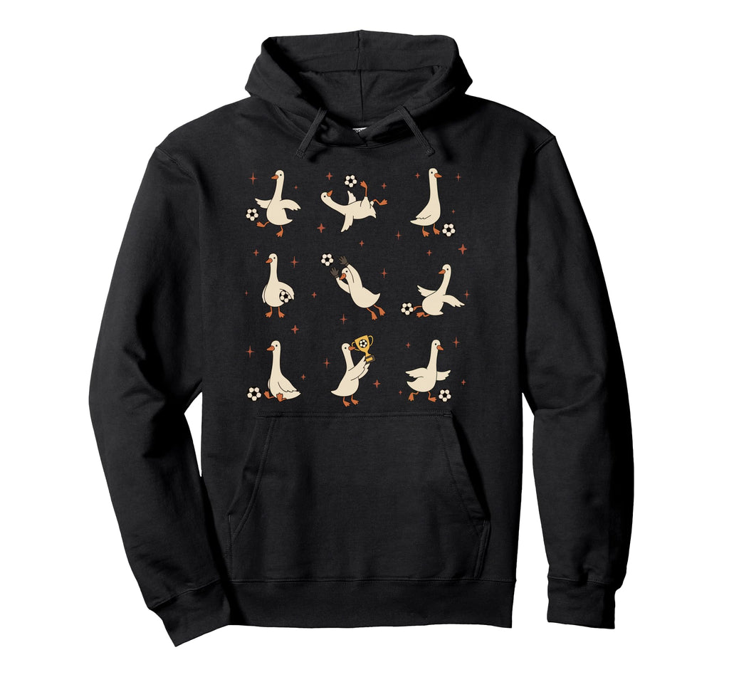 Funny Silly Goose Soccer Game Day Hoodie - Minimalist Print Men Women - T-Shirt, Sweatshirt, Hoodie