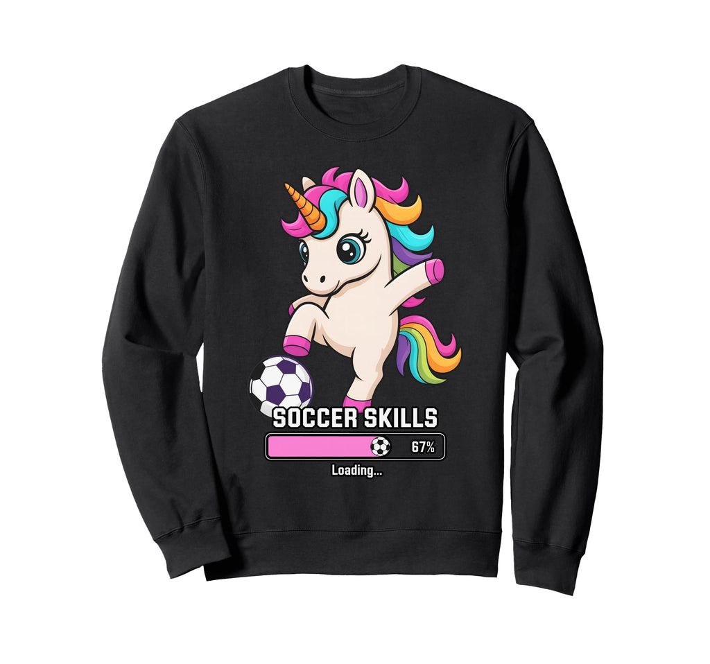 Kawaii Soccer Unicorn Skills Sweatshirt - Novelty Apparel Men Women - T-Shirt, Sweatshirt, Hoodie
