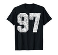 Distressed White Number 97 Jersey T-Shirt - Aesthetic Graphic Unisex - T-Shirt, Sweatshirt, Hoodie