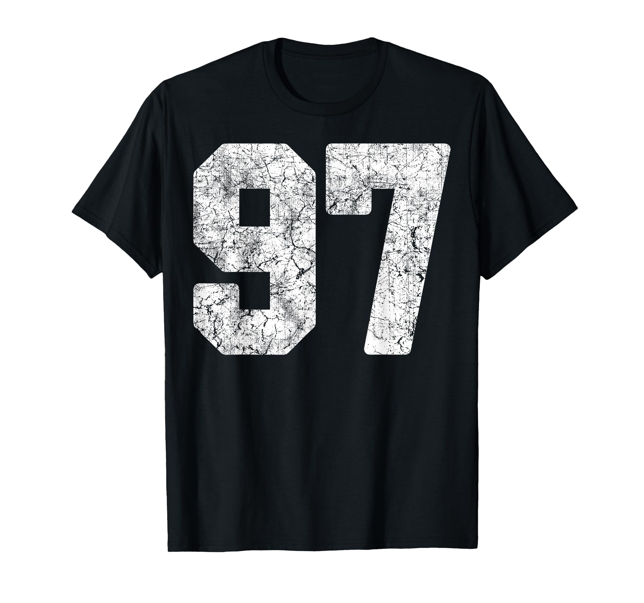 Distressed White Number 97 Jersey T-Shirt - Aesthetic Graphic Unisex - T-Shirt, Sweatshirt, Hoodie