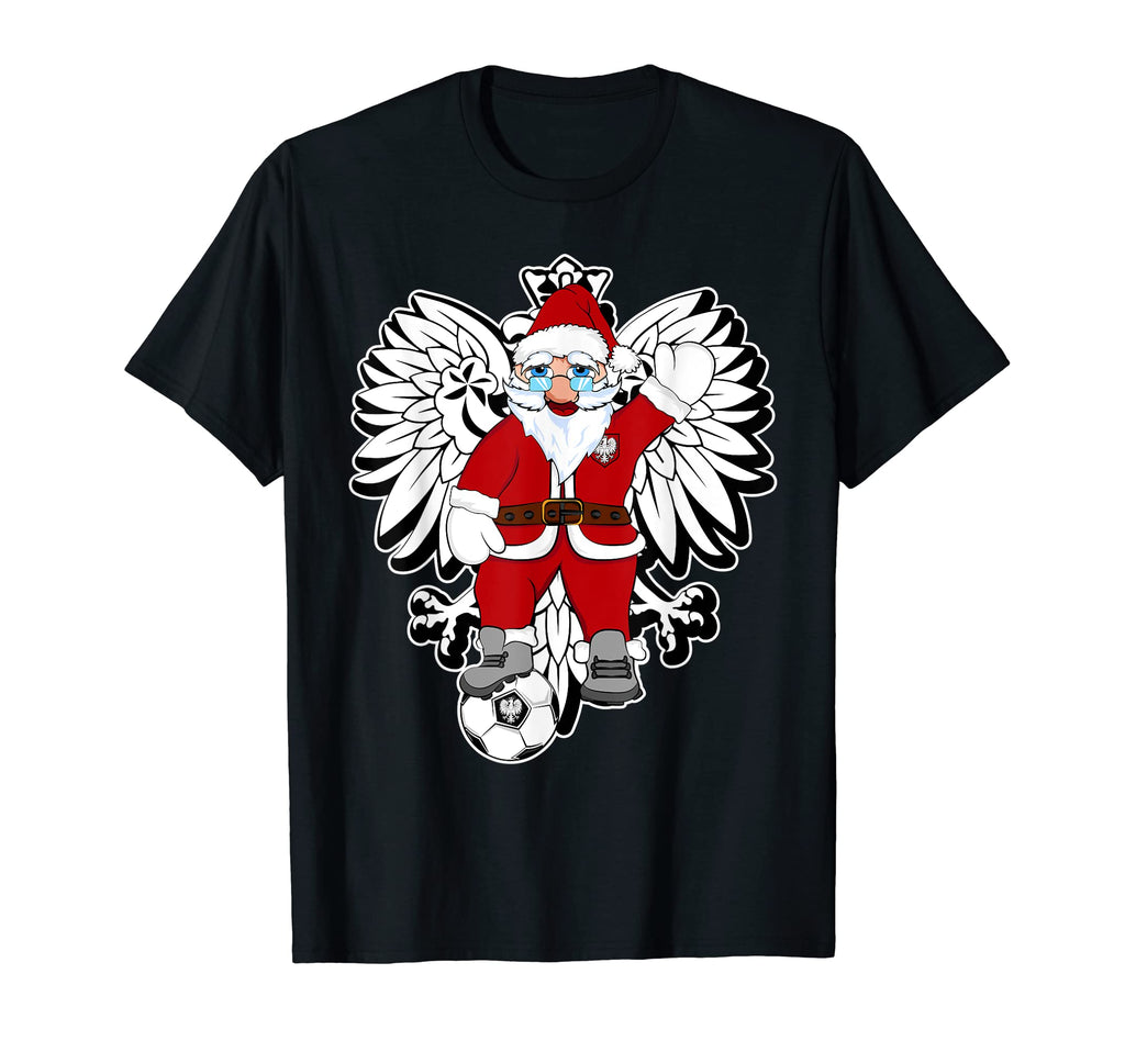 Soccer Clause Santa Soccer Ball Polish T-Shirt - Graphic Print Unisex - T-Shirt, Sweatshirt, Hoodie