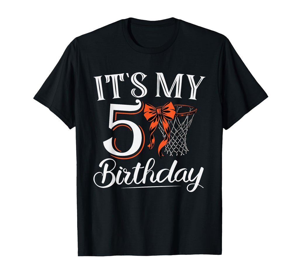 Orange Coquette Basketball Its My 5 Years T-Shirt - Novelty Apparel Unisex - T-Shirt, Sweatshirt, Hoodie