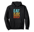 Eat Sleep Skate Repeat Roller Skate Ice Hoodie - Trendy Graphic for Adults - T-Shirt, Sweatshirt, Hoodie