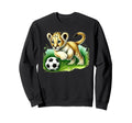 Adorable Lion Cub Kicking Soccer Sweatshirt - Trendy Graphic for Adults - T-Shirt, Sweatshirt, Hoodie