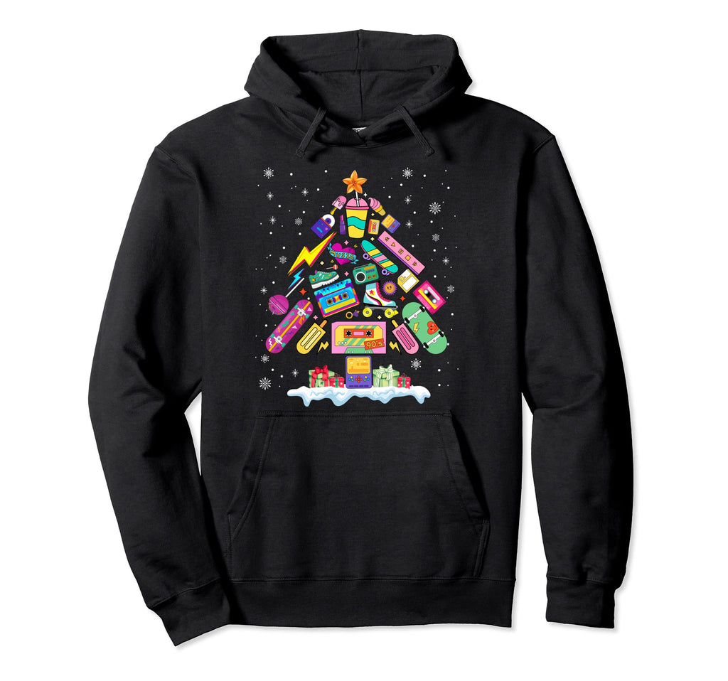 80S Tree Merry Music Cassette Tapes Hoodie - Fun Novelty Design Unisex - T-Shirt, Sweatshirt, Hoodie