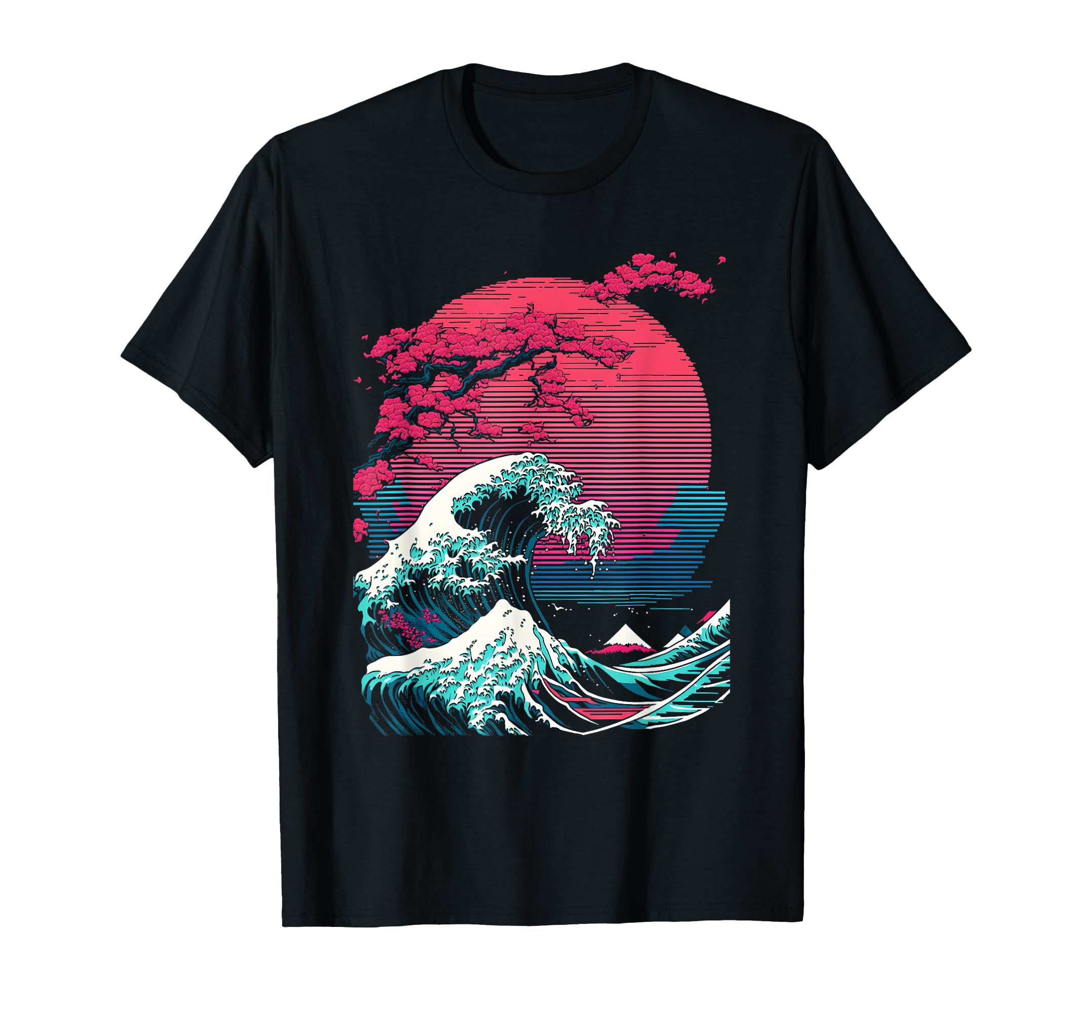 Great Wave Off Kanagawa Glitch Aesthetic T-Shirt - Unique Graphic Unisex - T-Shirt, Sweatshirt, Hoodie