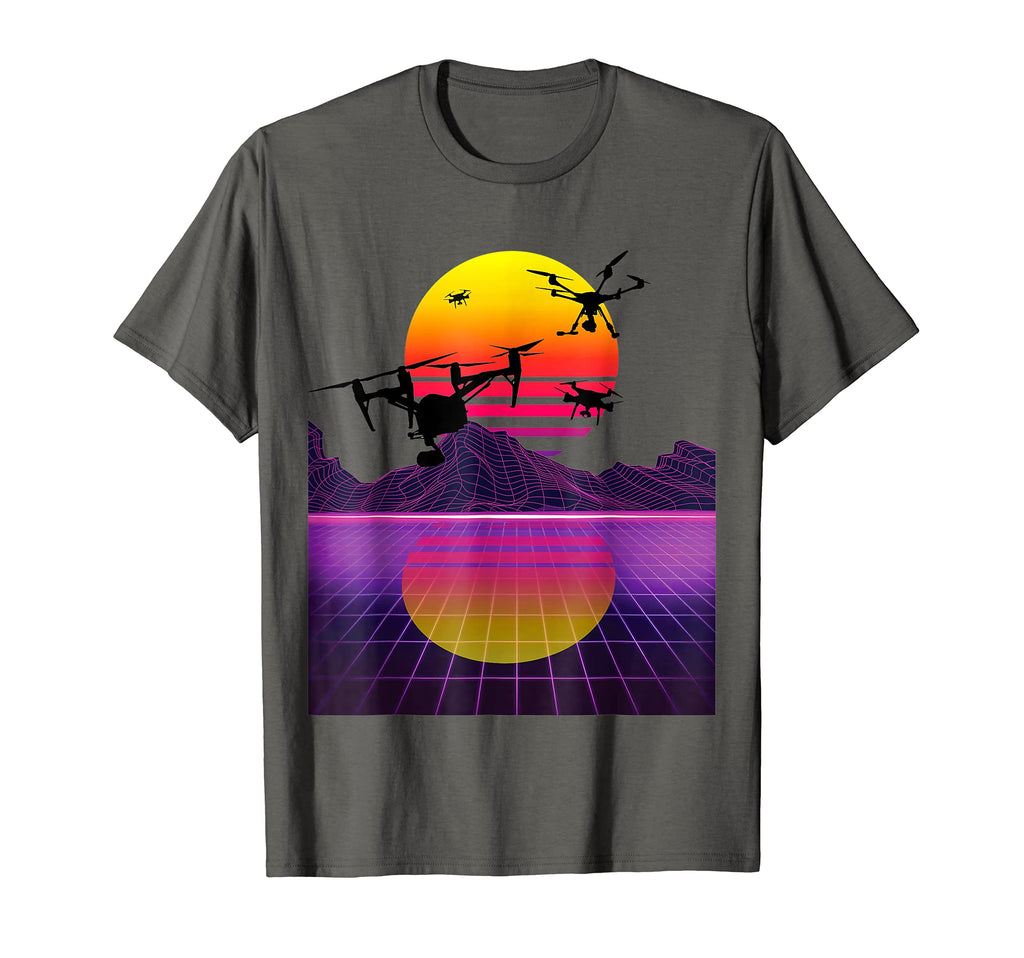 Funny Drone Pilots Outrun Synthwave T-Shirt - Aesthetic Graphic for Adults - T-Shirt, Sweatshirt, Hoodie