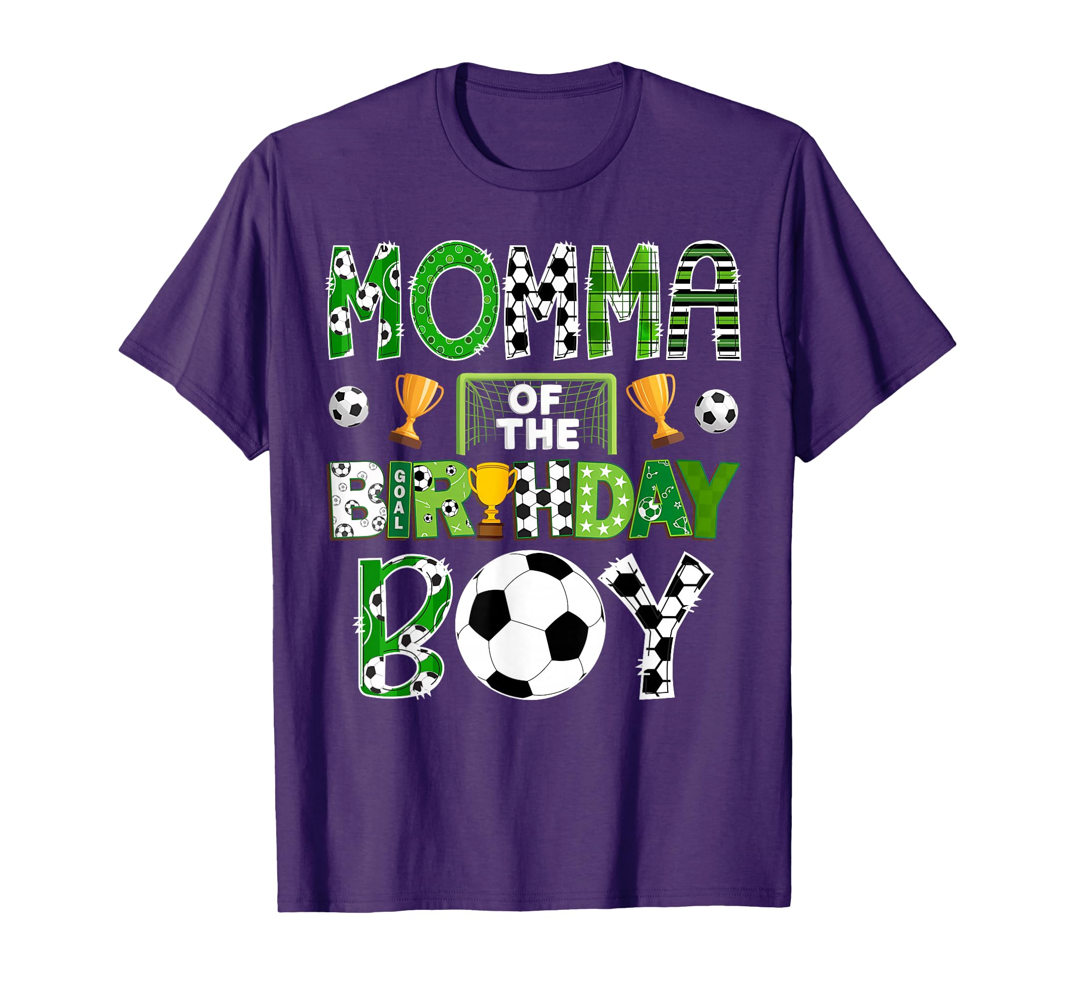 Momma Birthday Soccer Player Game T-Shirt - Aesthetic Graphic for Adults - T-Shirt, Sweatshirt, Hoodie