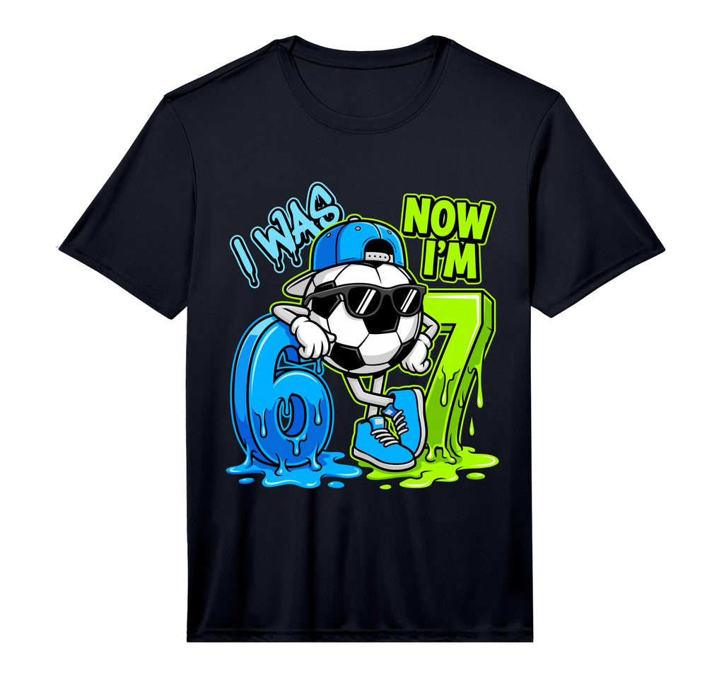 I Was 6 Now Im 7 Birthday Soccer T-Shirt - Casual Everyday Wear Unisex - T-Shirt, Sweatshirt, Hoodie