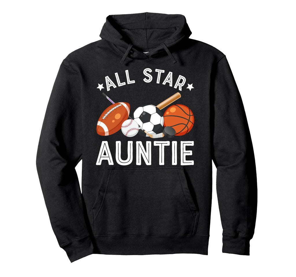 All Star Auntie Birthday Basketball Hoodie - Minimalist Print Men Women - T-Shirt, Sweatshirt, Hoodie